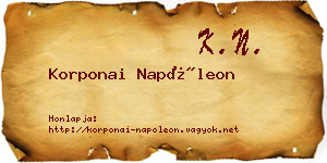 Korponai Napóleon névjegykártya